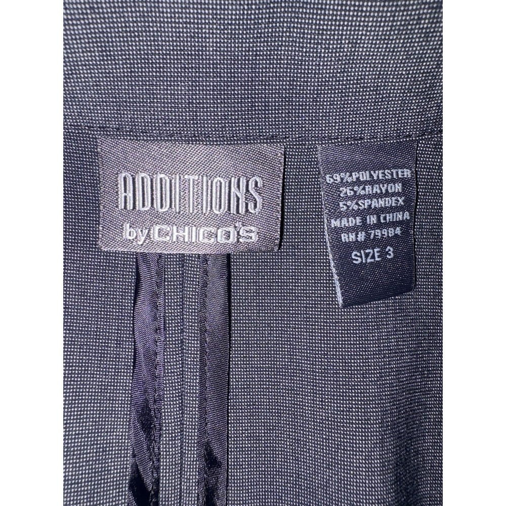 Additions By Chico's Women's Blazer Dark Gray Sz 3 Or XL 16 Stretch Pockets - Picture 3 of 5